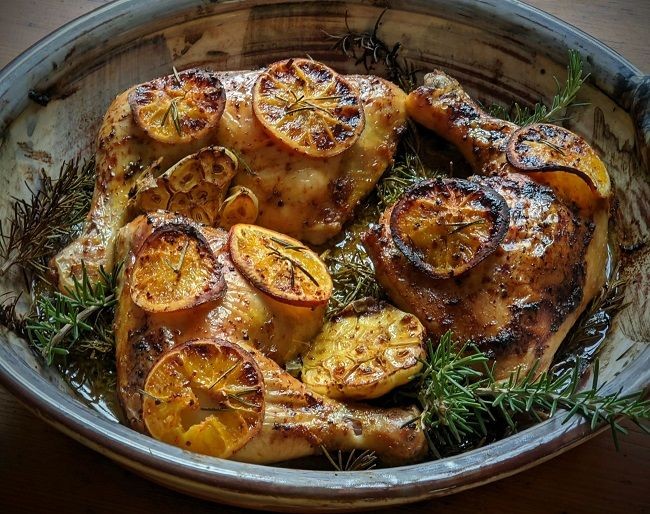 Garlic Rosemary Roasted Mediterranean Chicken