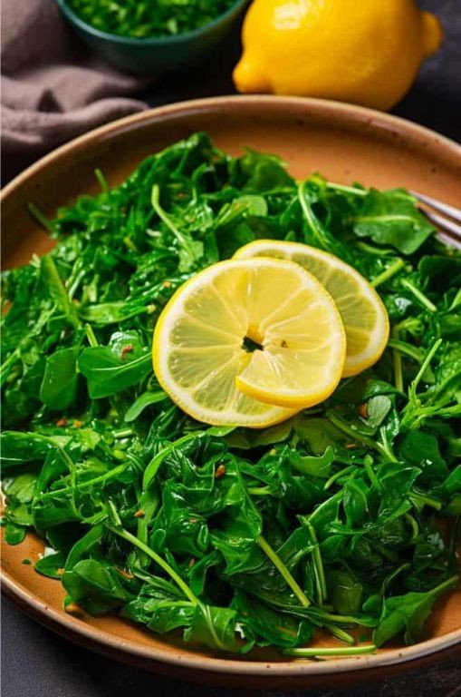 Garlic Sautéed Arugula with Lemon Zest