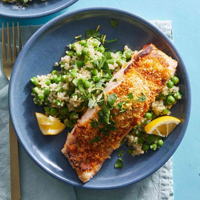 Garlic and Herb Roasted Salmon with Quinoa