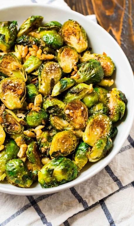 Garlic roasted Brussels sprouts