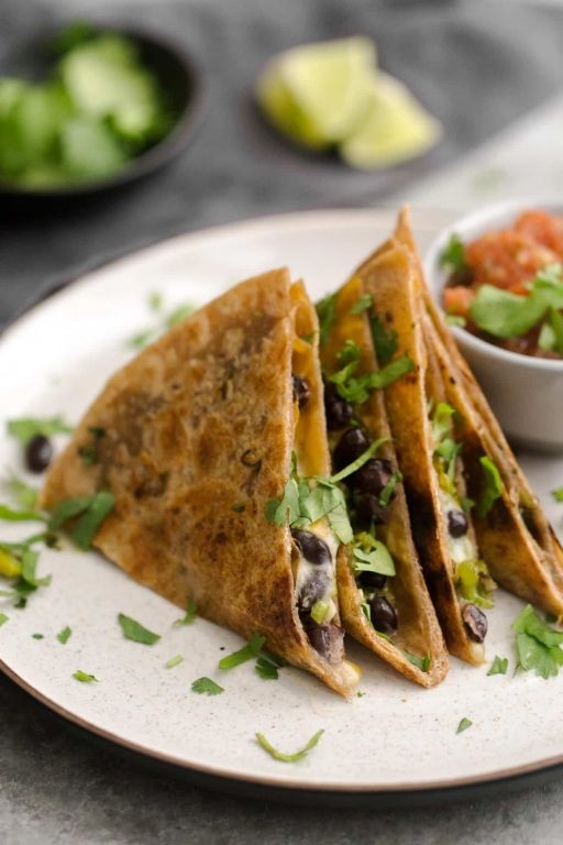 Garlicky Canned Black Bean Quesadillas