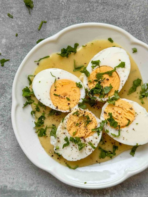 German-style stuffed eggs with mustard