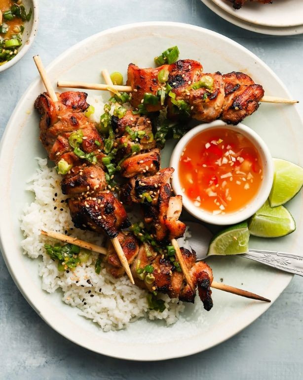 Ginger Lemongrass Chicken Skewers