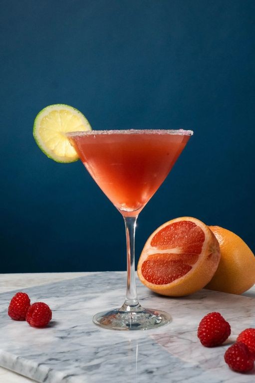 Ginger Raspberry Martini with a Zesty Kick