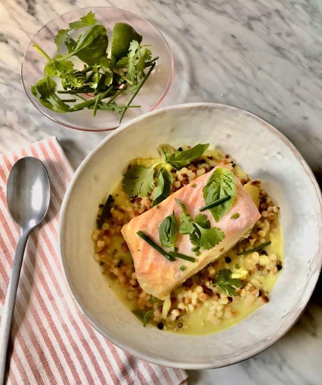 Ginger-Turmeric Poached Salmon