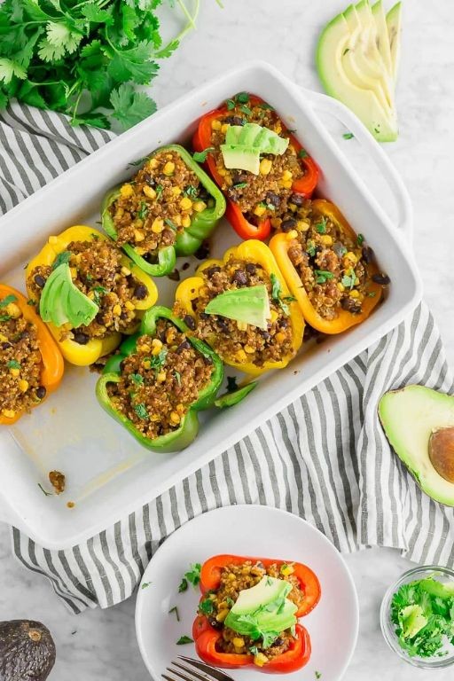 Gluten Free Beef and Quinoa Stuffed Peppers
