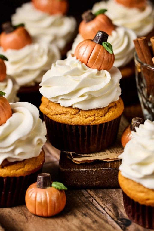 Gluten-Free Pumpkin Cupcakes with Vanilla Bean Frosting