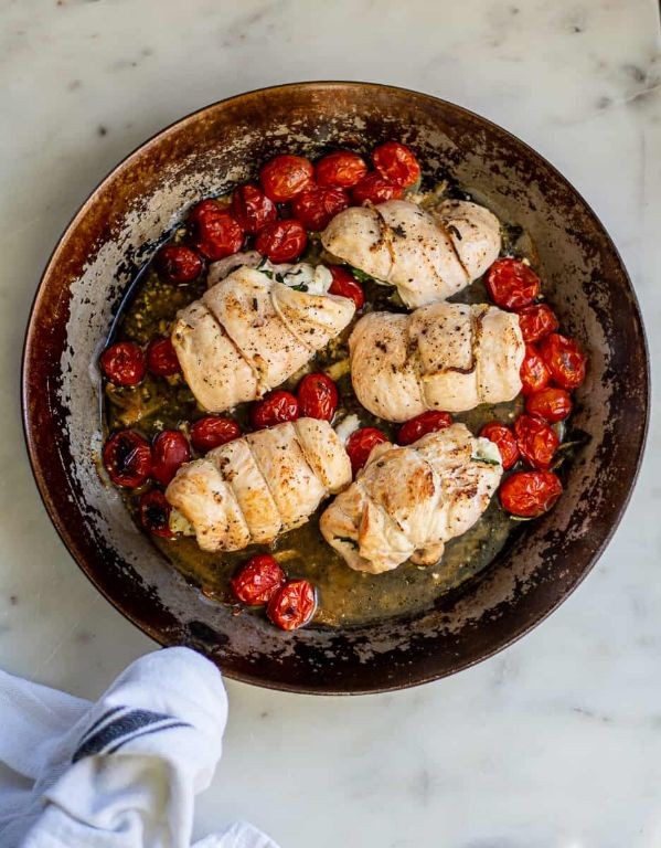 Goat Cheese and Chicken Stuffed Tomatoes