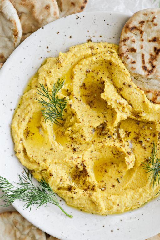 Golden Beet Hummus with Garlic and Lemon