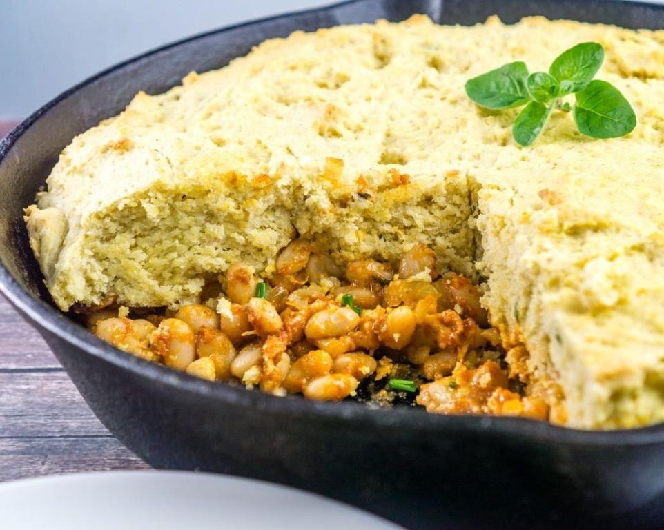 Great Northern Bean and Cornbread Bake