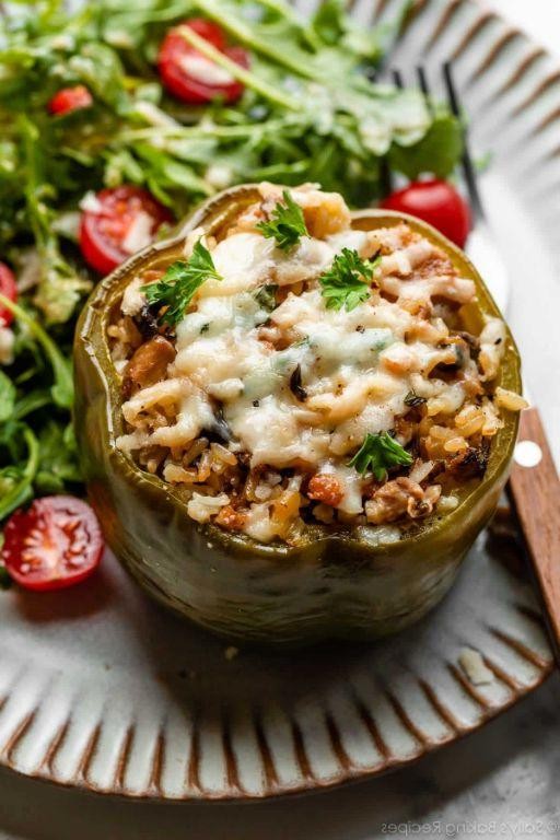 Great Northern Bean and Sausage Stuffed Peppers