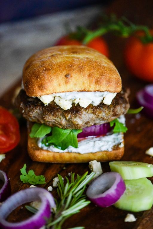 Greek Lamb Burger with Tzatziki Sauce