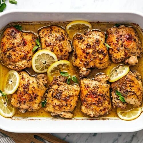 Greek Lemon Garlic Chicken Thighs