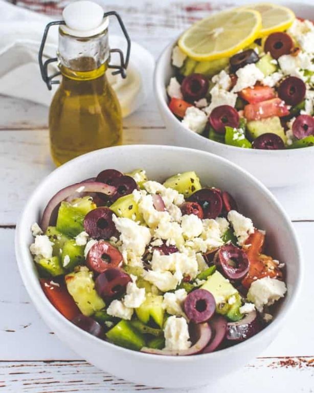 Greek Low Carb Salad with Feta and Olives