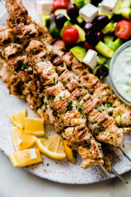 Greek Souvlaki Chicken Thigh Skewers