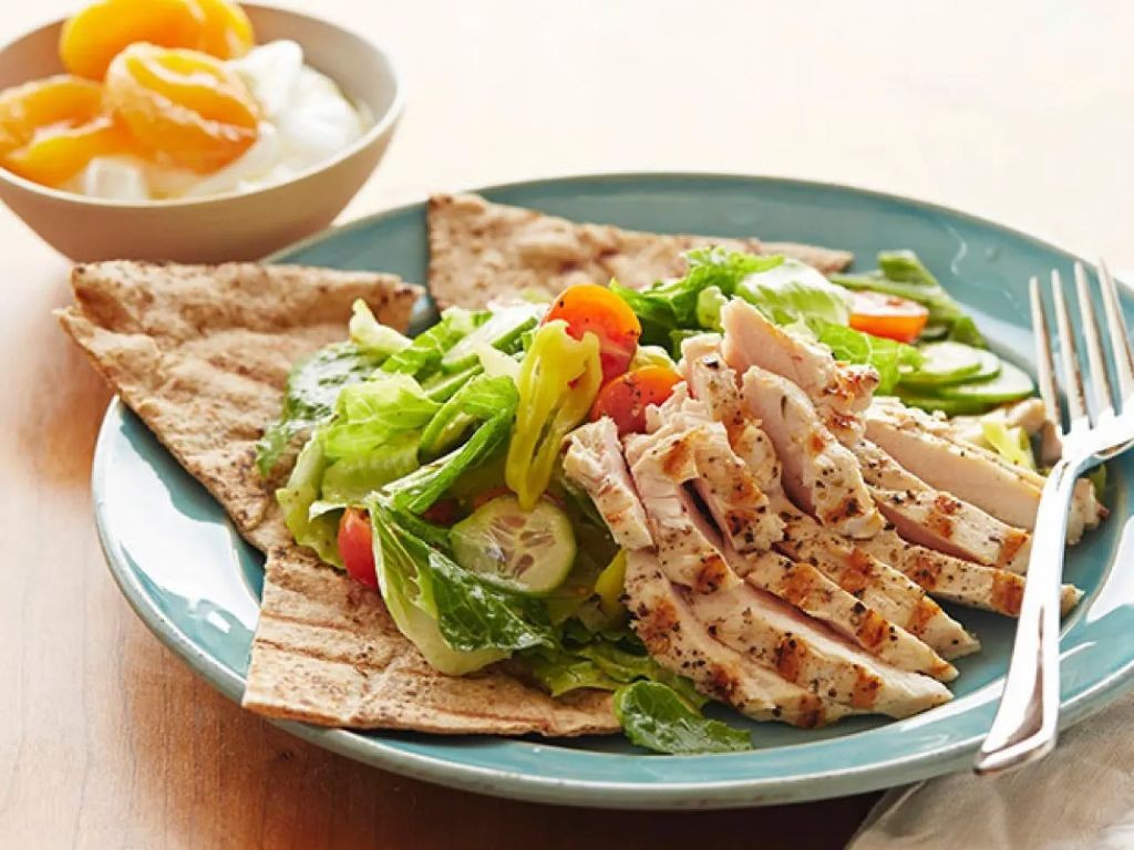 Greek Yogurt Chicken Salad with Whole Wheat Pita