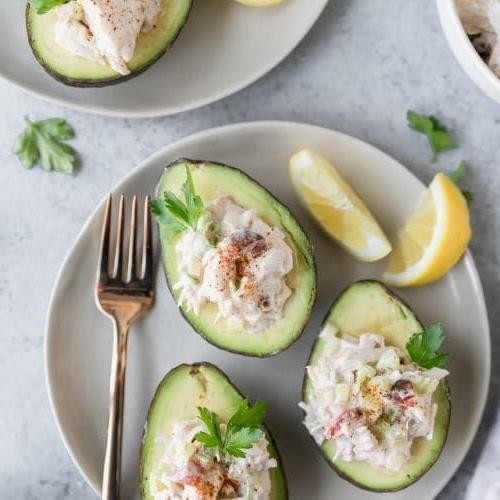 Greek Yogurt and Herb Stuffed Avocado