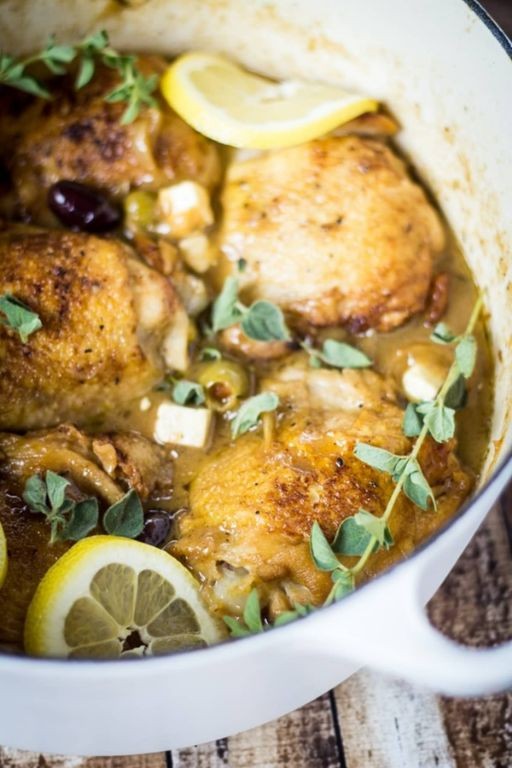 Greek-Style Braised Chicken Thighs with Herbs