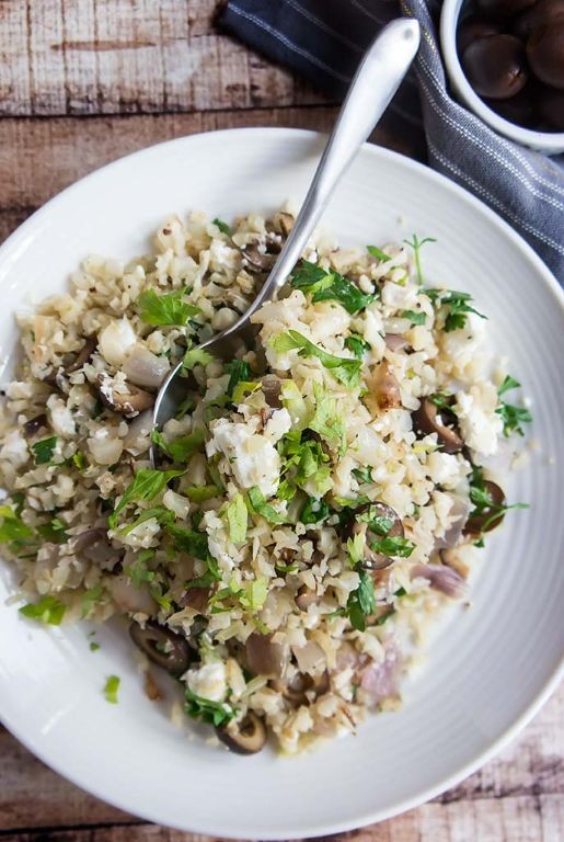 Greek-Style Cauliflower Rice with Feta and Olives