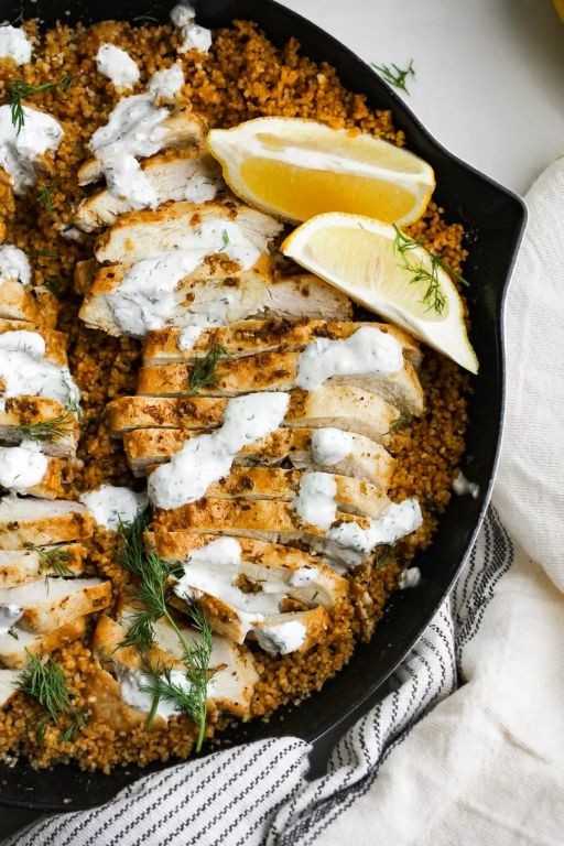 Greek-Style Chicken Thighs with Couscous