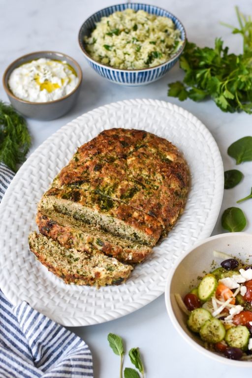Greek-Style Turkey Meatloaf with Feta and Spinach