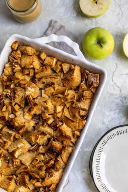 Green Apple and Pecan Bread Pudding