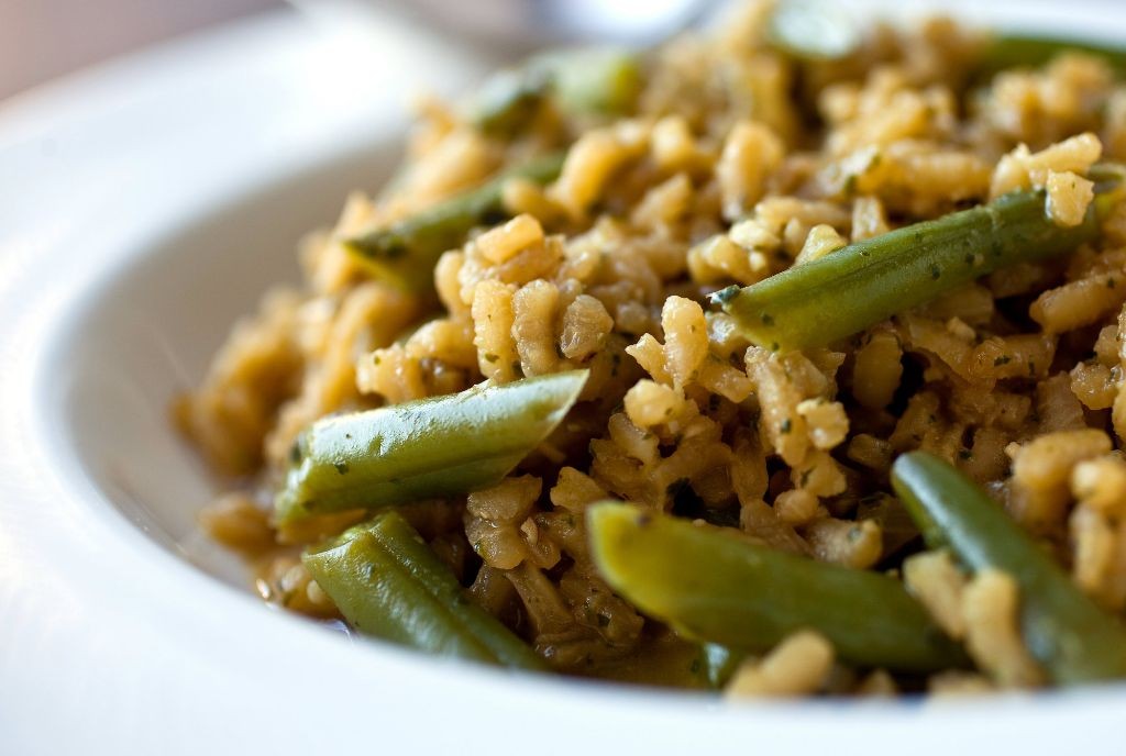 Green Bean and Mushroom Risotto