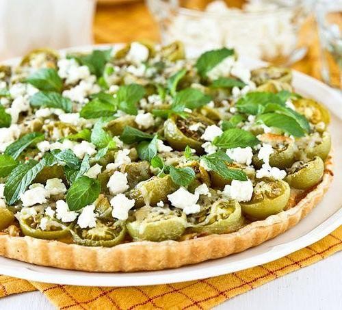 Green Cherry Tomato and Feta Tart