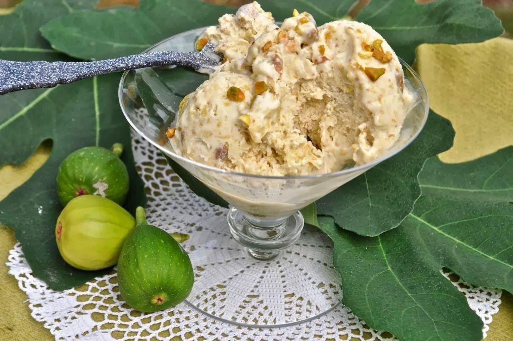 Green Fig and Pistachio Ice Cream