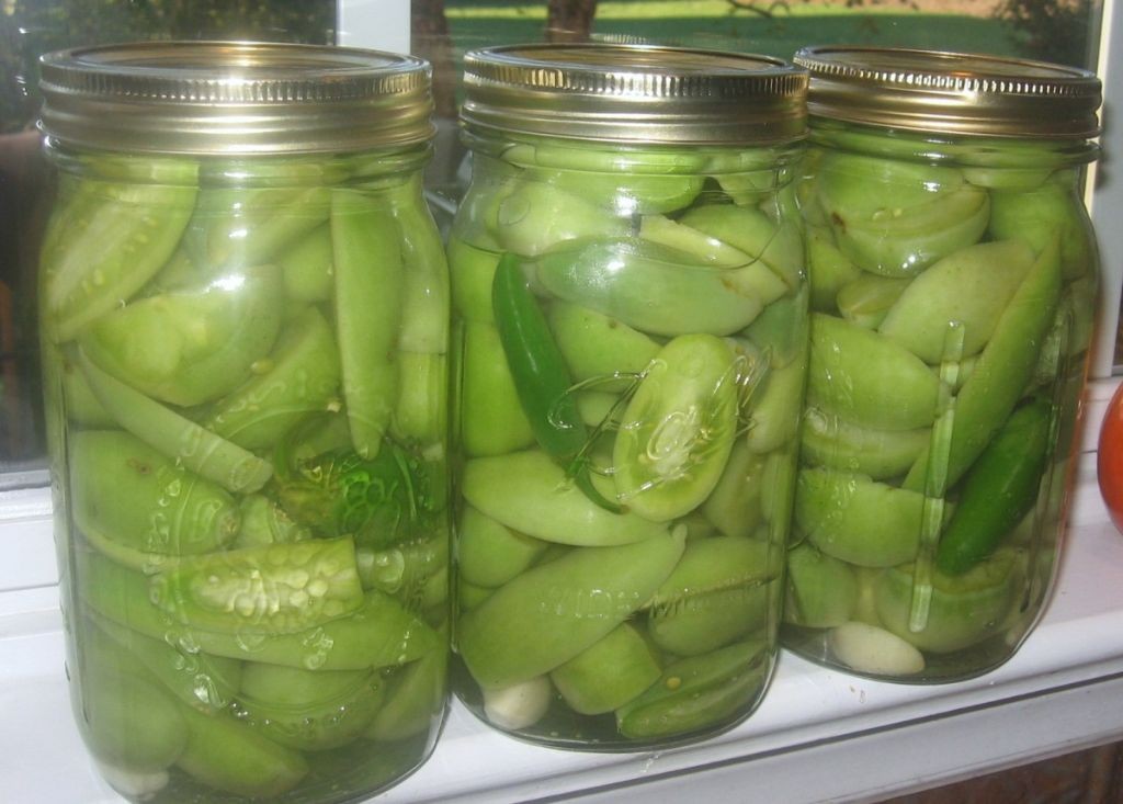 Green Tomato Pickle with Indian Spices