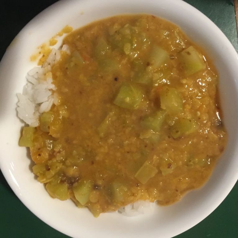 Green Tomato and Lentil Stew