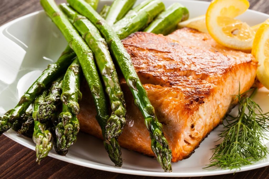 Griddled Lemon Pepper Salmon with Asparagus