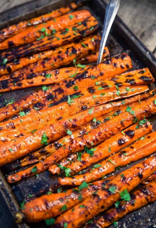 Grill Pan Honey Glazed Carrots