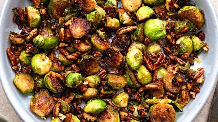 Grill Pan Maple Glazed Brussels Sprouts