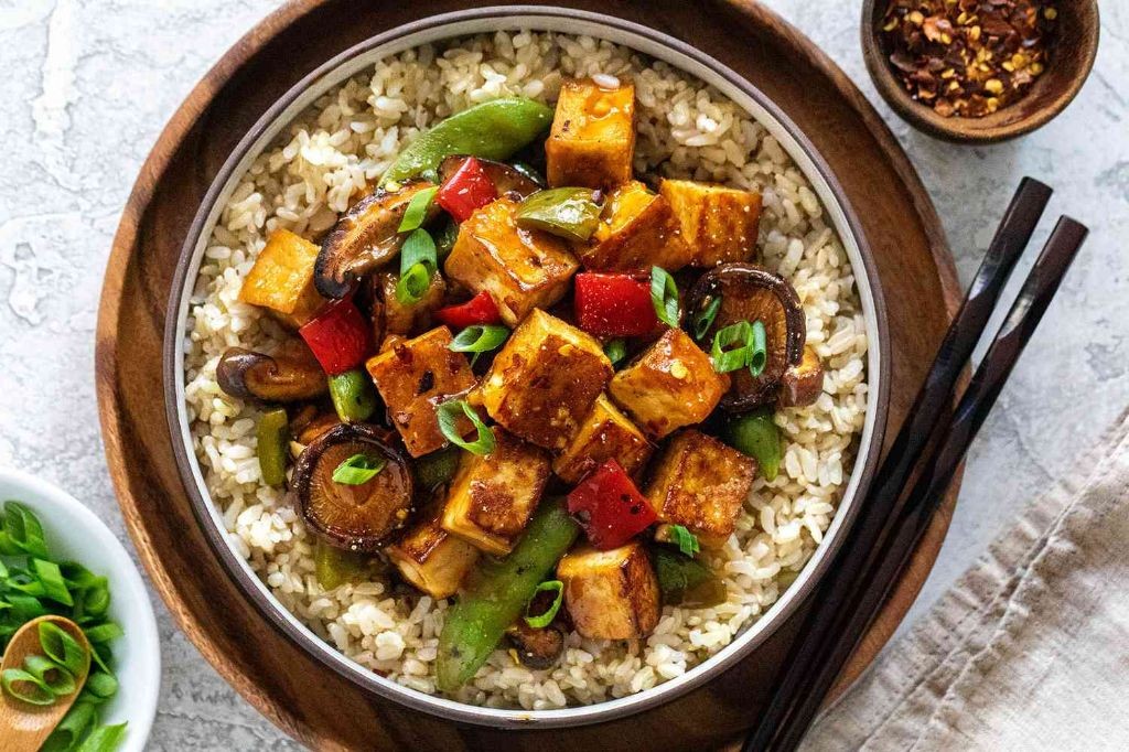 Grill Pan Spicy Tofu Stir-Fry