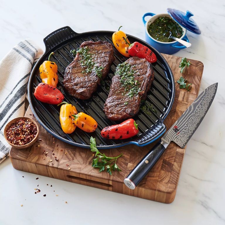 Grill Pan Steak with Chimichurri Sauce