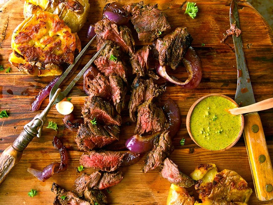 Grilled Bison Steak with Chimichurri