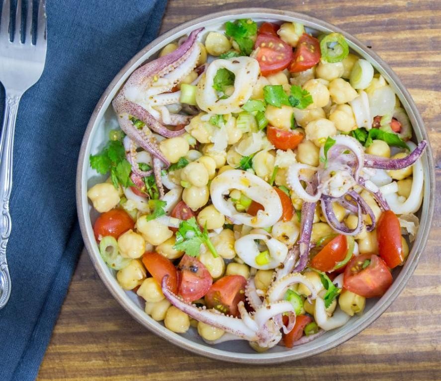 Grilled Calamari and Chickpea Salad