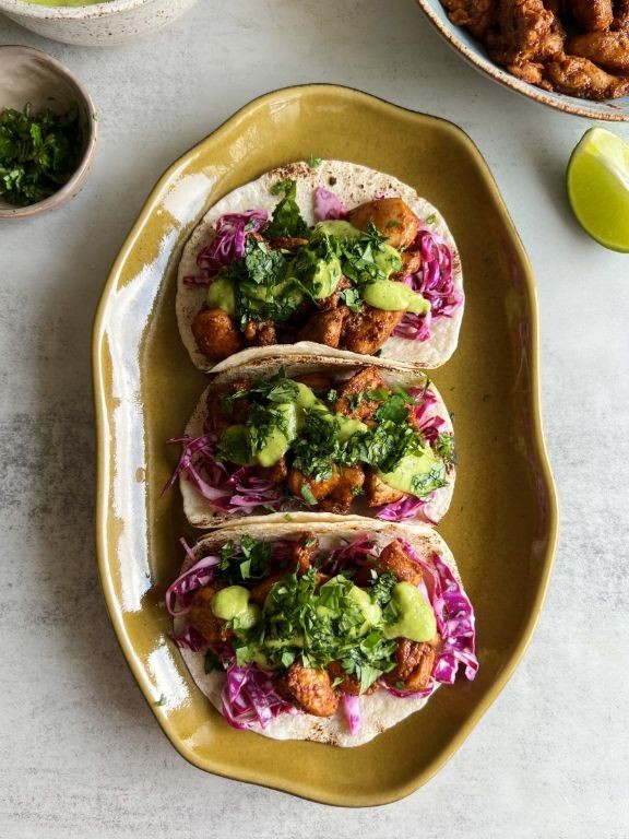 Grilled Chicken Tacos with Avocado Salsa