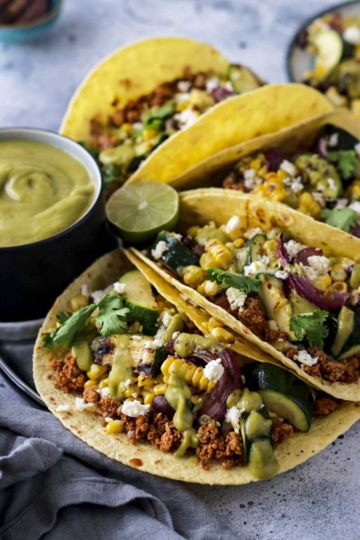 Grilled Corn and Zucchini Tacos