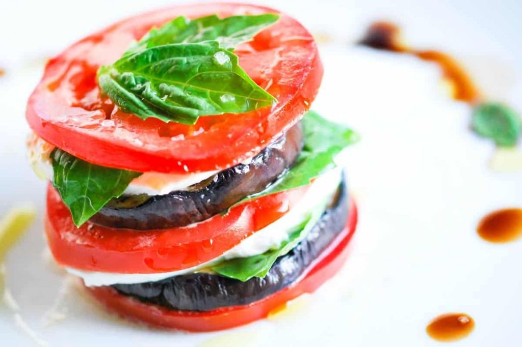 Grilled Eggplant and Tomato Stack