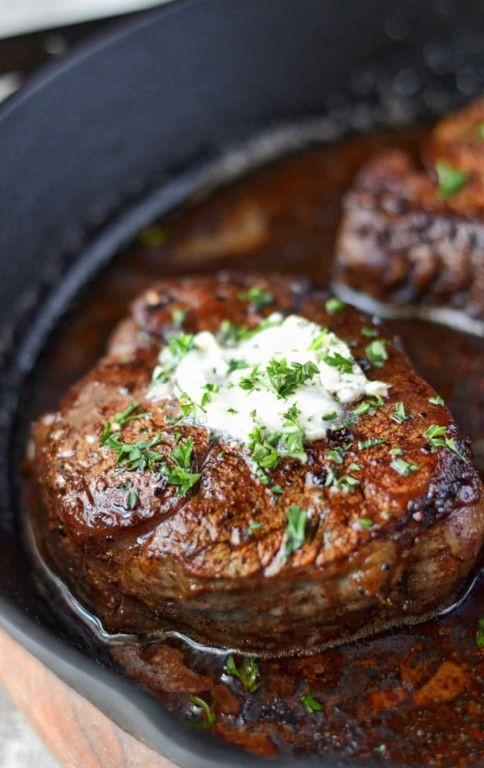 Grilled Filet Mignon with Garlic Butter