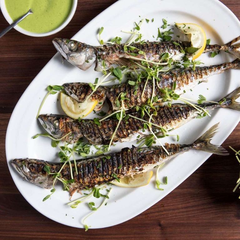 Grilled Herring with Lemon and Herbs