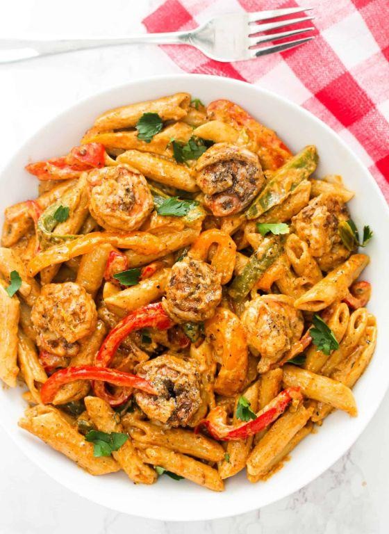 Grilled Jerk Shrimp Rasta Pasta