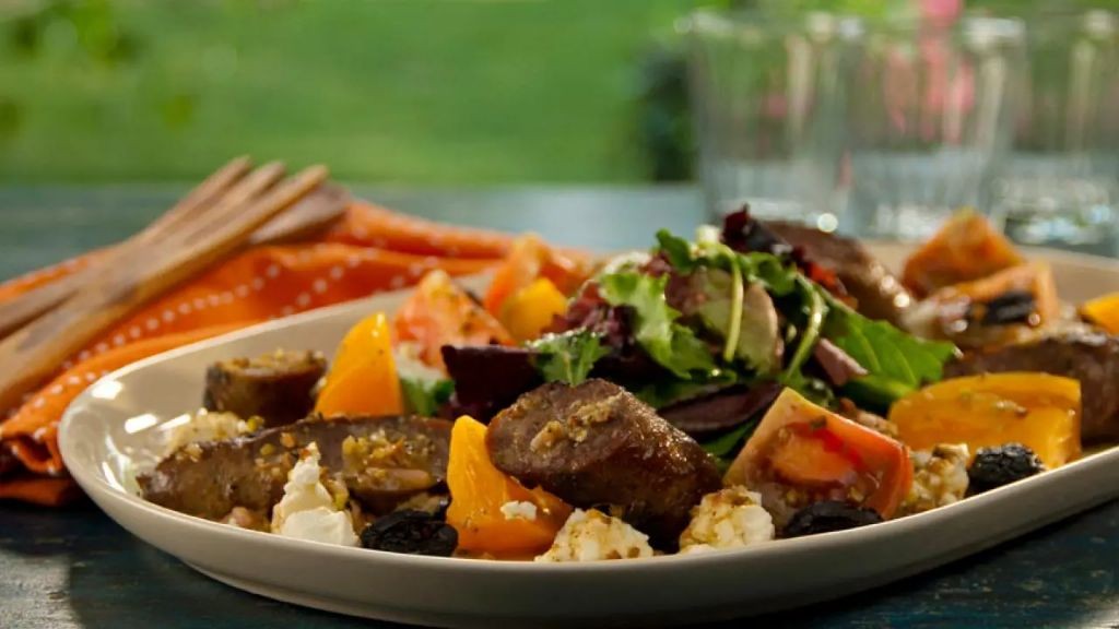 Grilled Lamb Sausage with Herb Butter