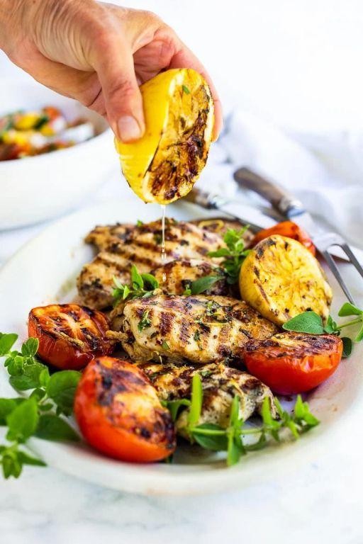 Grilled Lemon Herb Chicken with Steamed Vegetables