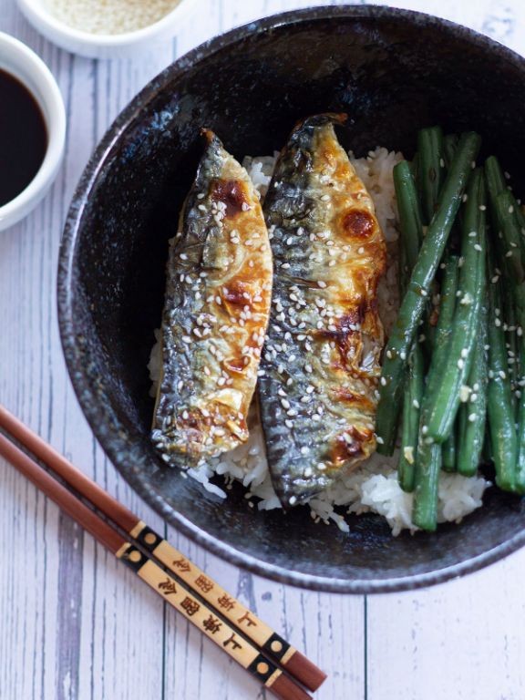 Grilled Mackerel Bento