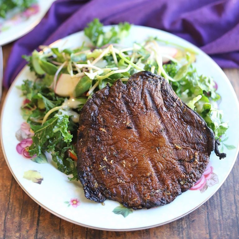 Grilled Portobello Mushrooms with Red Wine Demi-Glace
