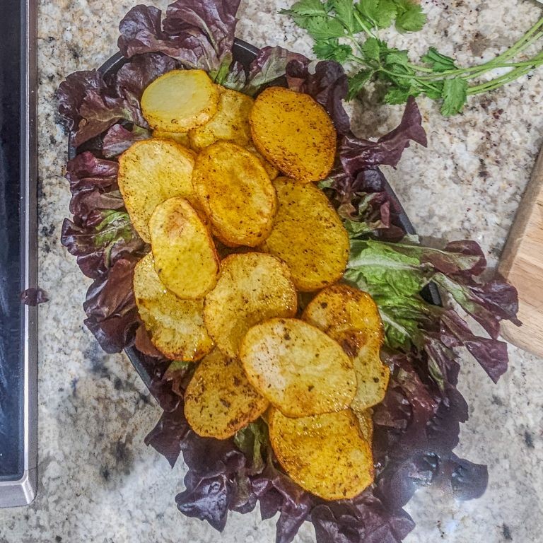 Grilled Potato Slices with Huancaina Sauce