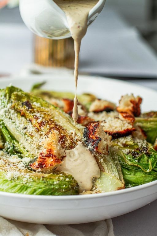 Grilled Romaine Caesar Salad with Smoky Dressing